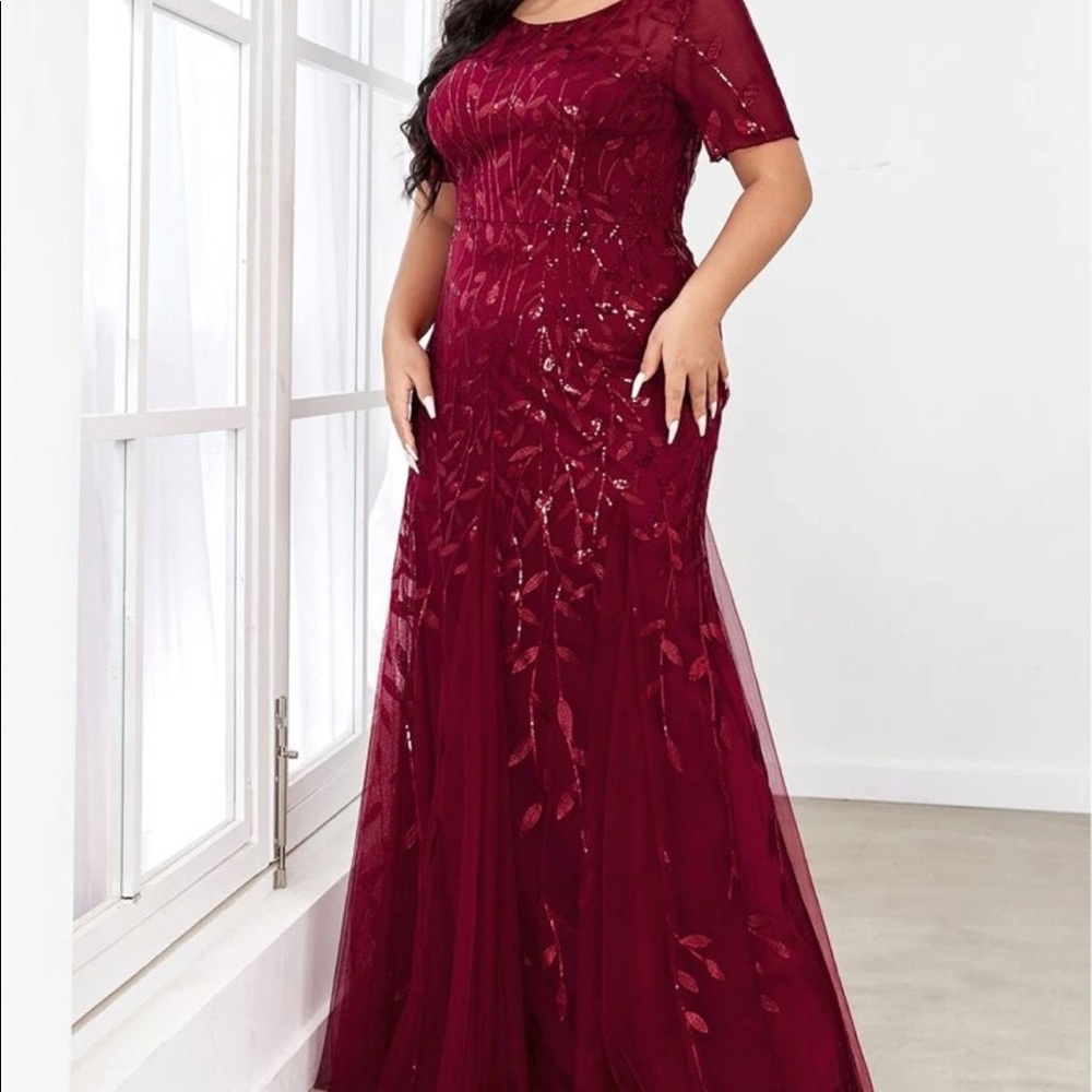 Maroon floor length gown